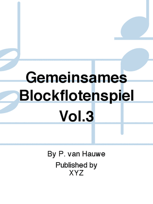 Book cover for Gemeinsames Blockflotenspiel Vol.3