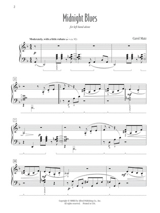 Book cover for Midnight Blues (for left hand alone) - Piano Solo