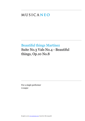 Book cover for Suite No.3 Vals No.4-Beautiful things Op.10 No.8