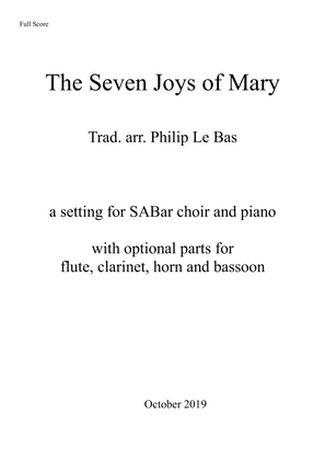 Book cover for The Seven Joys of Mary (with optional wind quartet)