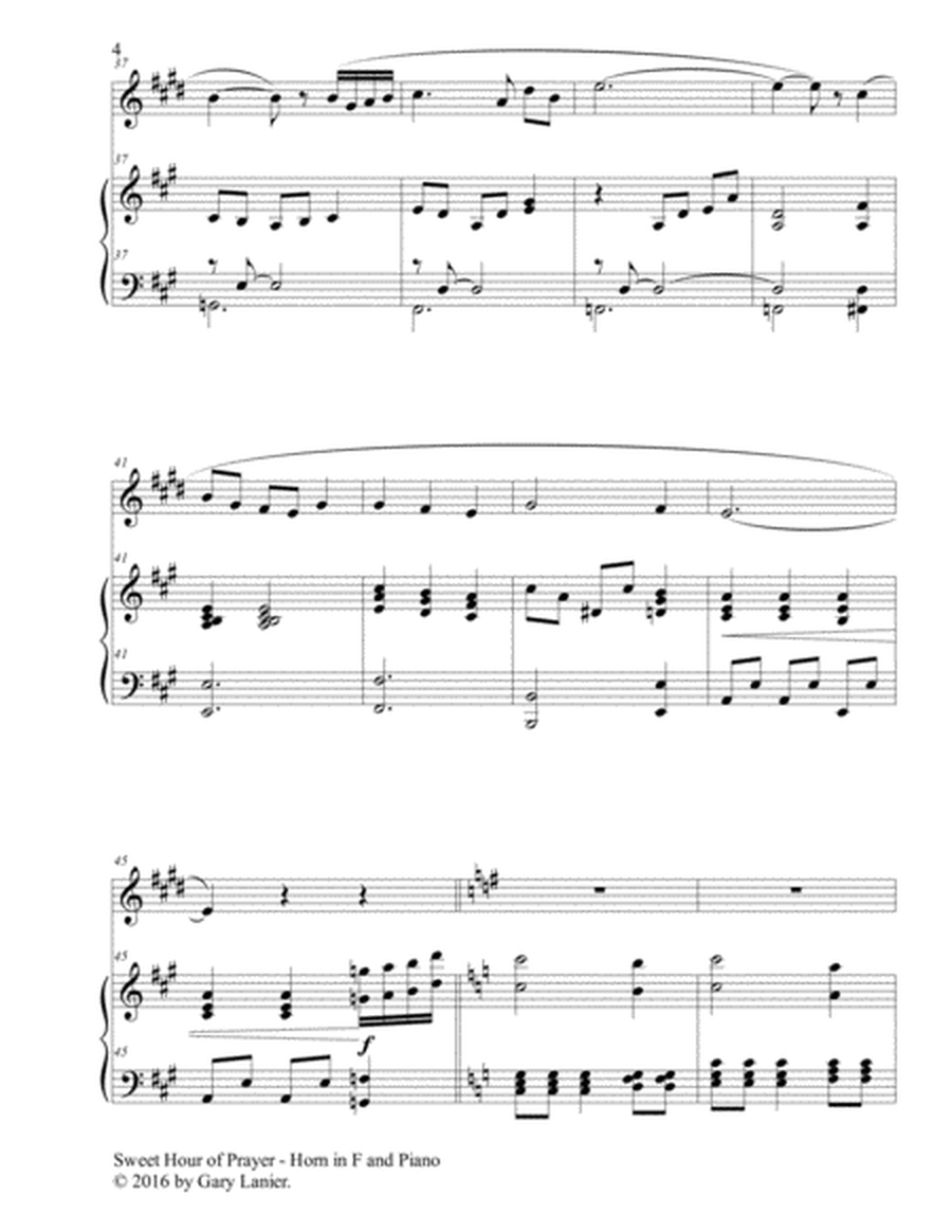 SWEET HOUR OF PRAYER (Duet – Horn in F & Piano with Score/Part) image number null