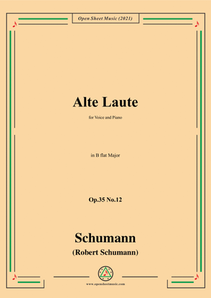 Book cover for Schumann-Alte Laute,Op.35 No.12,in B flat Major