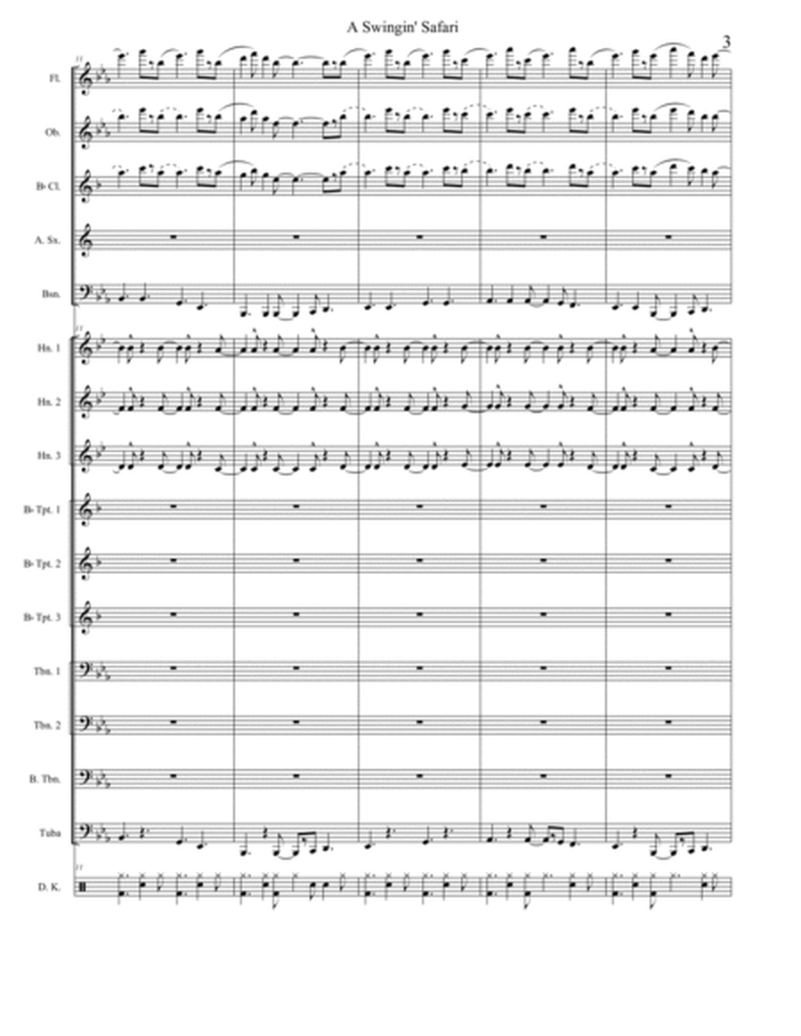 A Swingin' Safari by Bert Kaempfert Large Ensemble - Digital Sheet Music