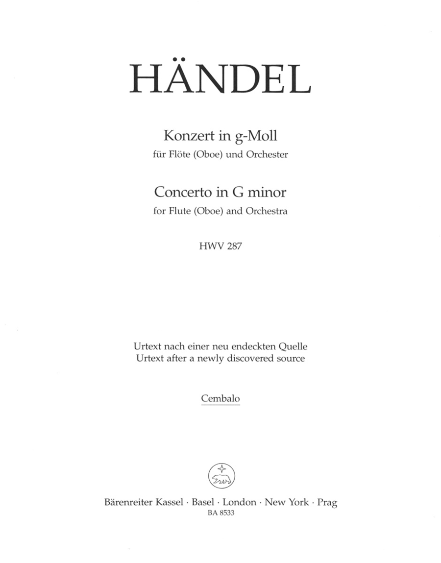 Concerto for Flute (Oboe) and Orchestra g minor HWV 287