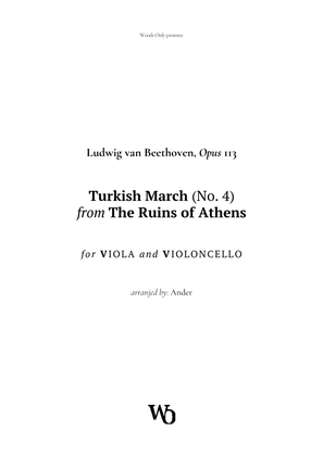 Book cover for Turkish March by Beethoven for Viola and Cello