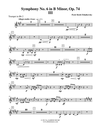 Book cover for ‪Tchaikovsky‬ Symphony No. 6, Movement III - Trumpet in Bb 2 (Transposed Part), Op. 74