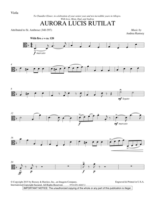 Book cover for Aurora Lucis Rutilat - Viola