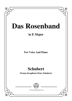 Book cover for Schubert-Das Rosenband(The Rosy Ribbon),D.280,in E Major,for Voice&Piano