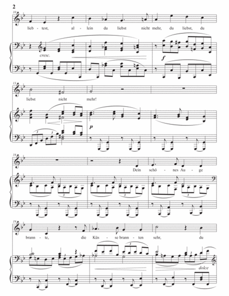 BRAHMS: Du sprichst, dass ich mich tauschte, Op. 32 no. 6 (transposed to G minor)