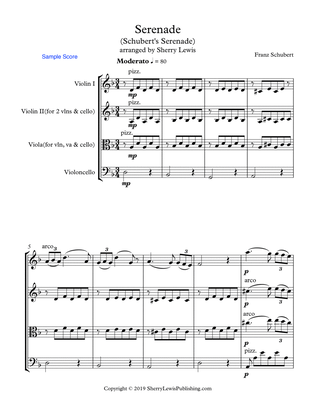 Book cover for SCHUBERT SERENADE String Trio, Intermediate Level for 2 violins and cello or violin, viola and cell