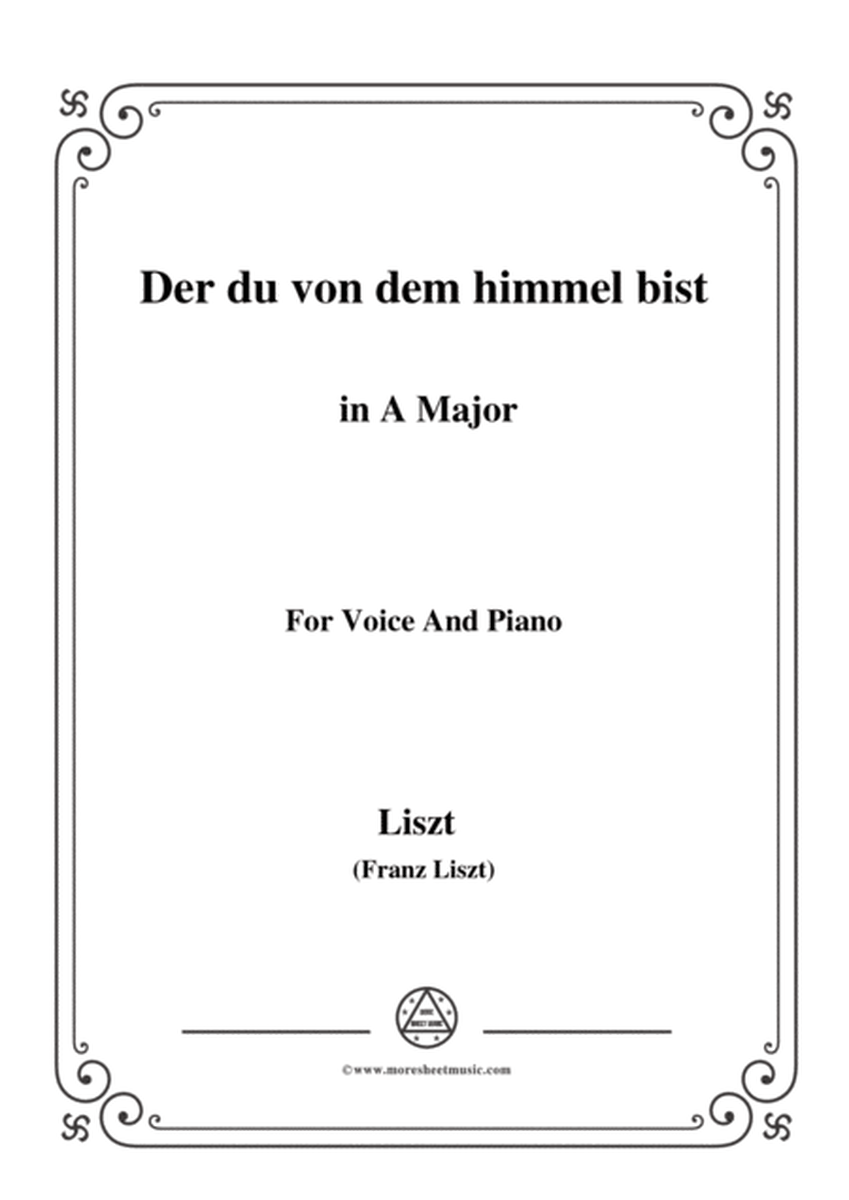 Liszt-Der du von dem himmel bist in A Major,for Voice and Piano image number null