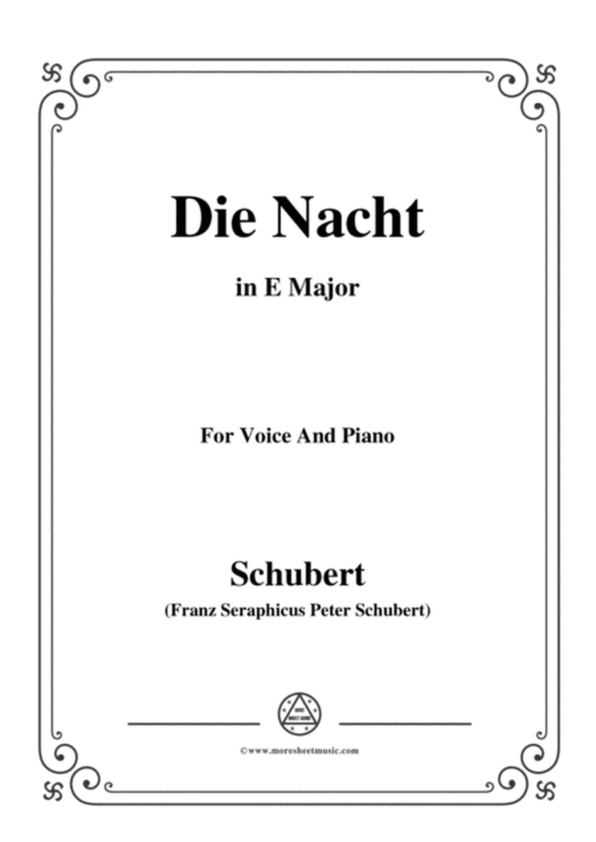 Schubert-Die Nacht,in E Major,D.359,for Voice and Piano image number null
