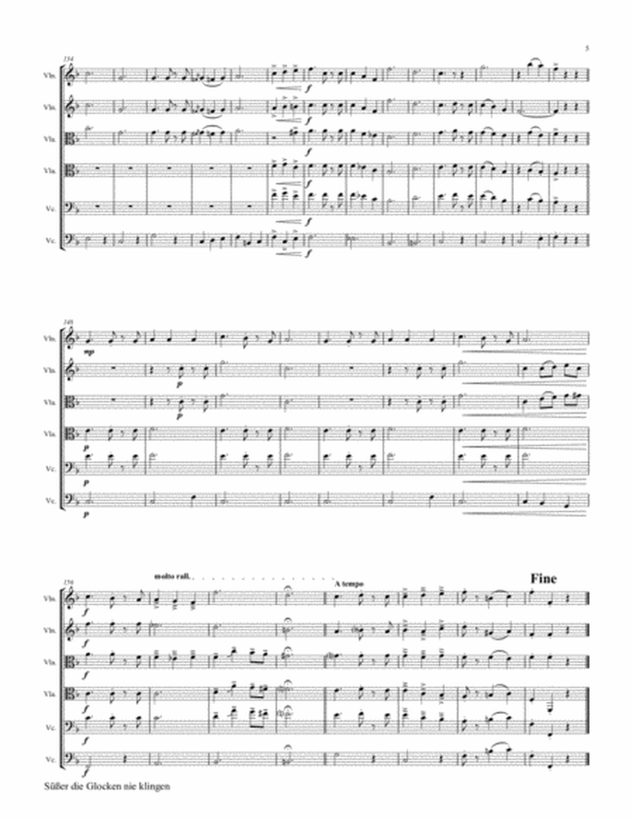 Süßer die Glocken nie klingen - German Christmas Song - String Quintet