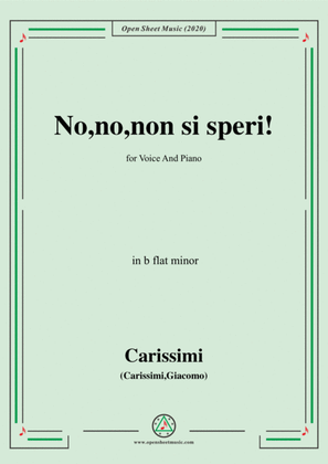 Book cover for Carissimi-No,no,non si speri,in b flat minor,for Voice and Piano