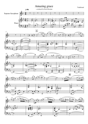 Amazing grace (piano & soprano saxophone)