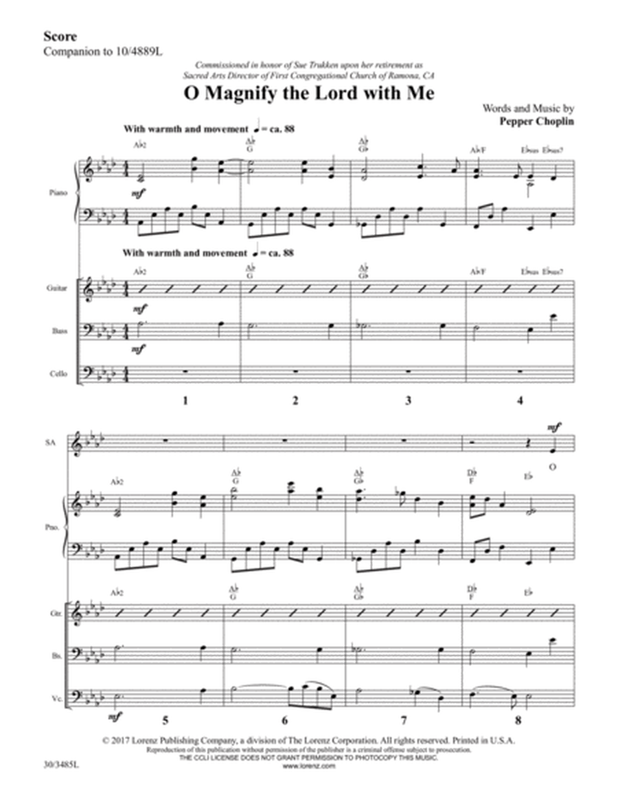 O Magnify the Lord with Me - Instrumental Ensemble Score and Parts