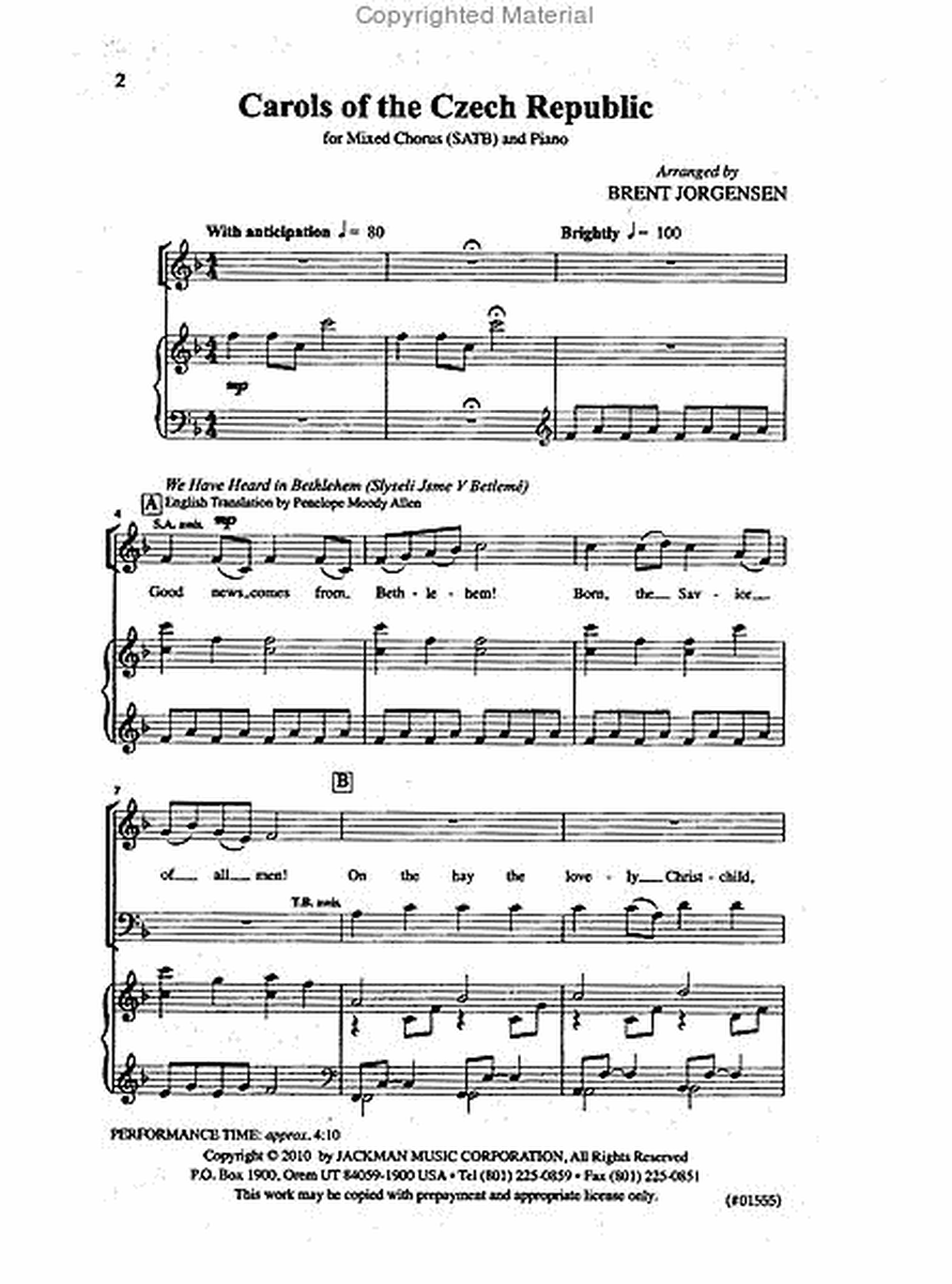 Carols of the Czech Republic - SATB image number null