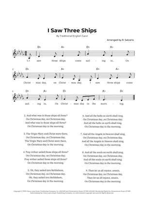 Book cover for I Saw Three Ships (Key of D-Flat Major)