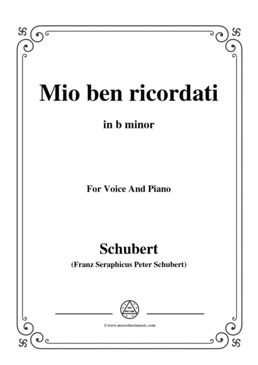 Schubert-Mio ben ricordati,in b minor,for Voice&Piano image number null