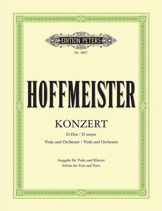 Book cover for Viola Concerto in D (Edition for Viola and Piano)