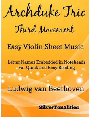 Book cover for Archduke Trio Third Movement Easy Violin Sheet Music