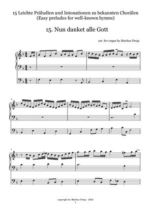 Book cover for Easy organ preludes - leichte Orgelpräludien | Nun danket alle Gott - Now thank we all our god