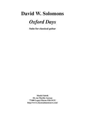 David W. Solomons, Oxford Days for solo guitar