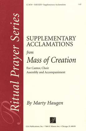 Book cover for Supplementary Acclamations for "Mass of Creation" - Brass edition