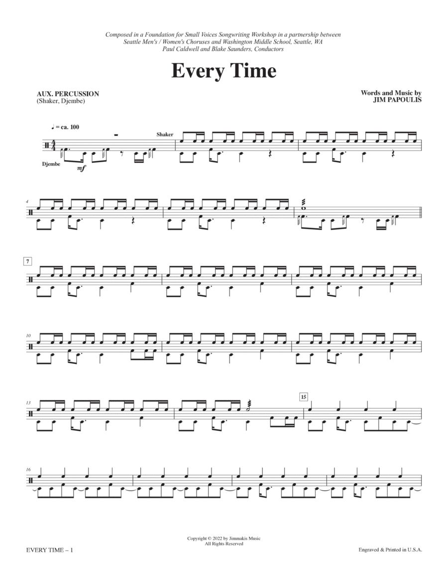 Every Time - Aux. Percussion
