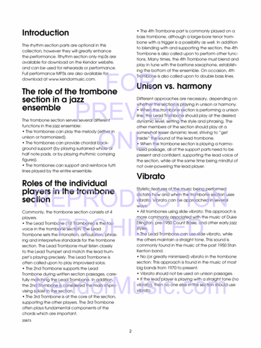 Trombone Section Workout with MP3s (6 pieces to develop the jazz ensemble section) image number null