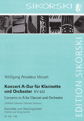 Book cover for Concerto in A Major for Clarinet and Orchestra, K. 622