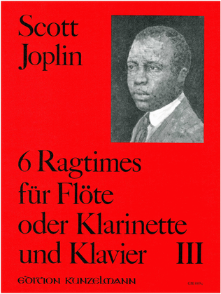 Book cover for 6 ragtimes for flute and piano, Volume 3