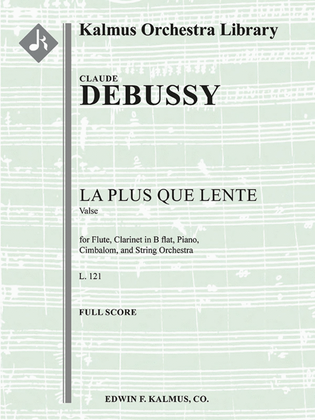 Book cover for La Plus que Lente, L. 121