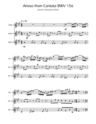Book cover for Arioso BWV 156 - Violin Trio