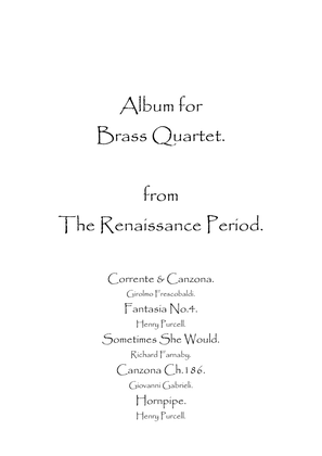 Book cover for Album for Brass Quartet from The Renaissance Period.