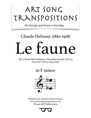 Book cover for DEBUSSY: Le faune (transposed to F minor)