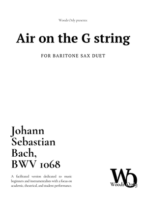 Air on the G String by Bach for Baritone Sax Duet