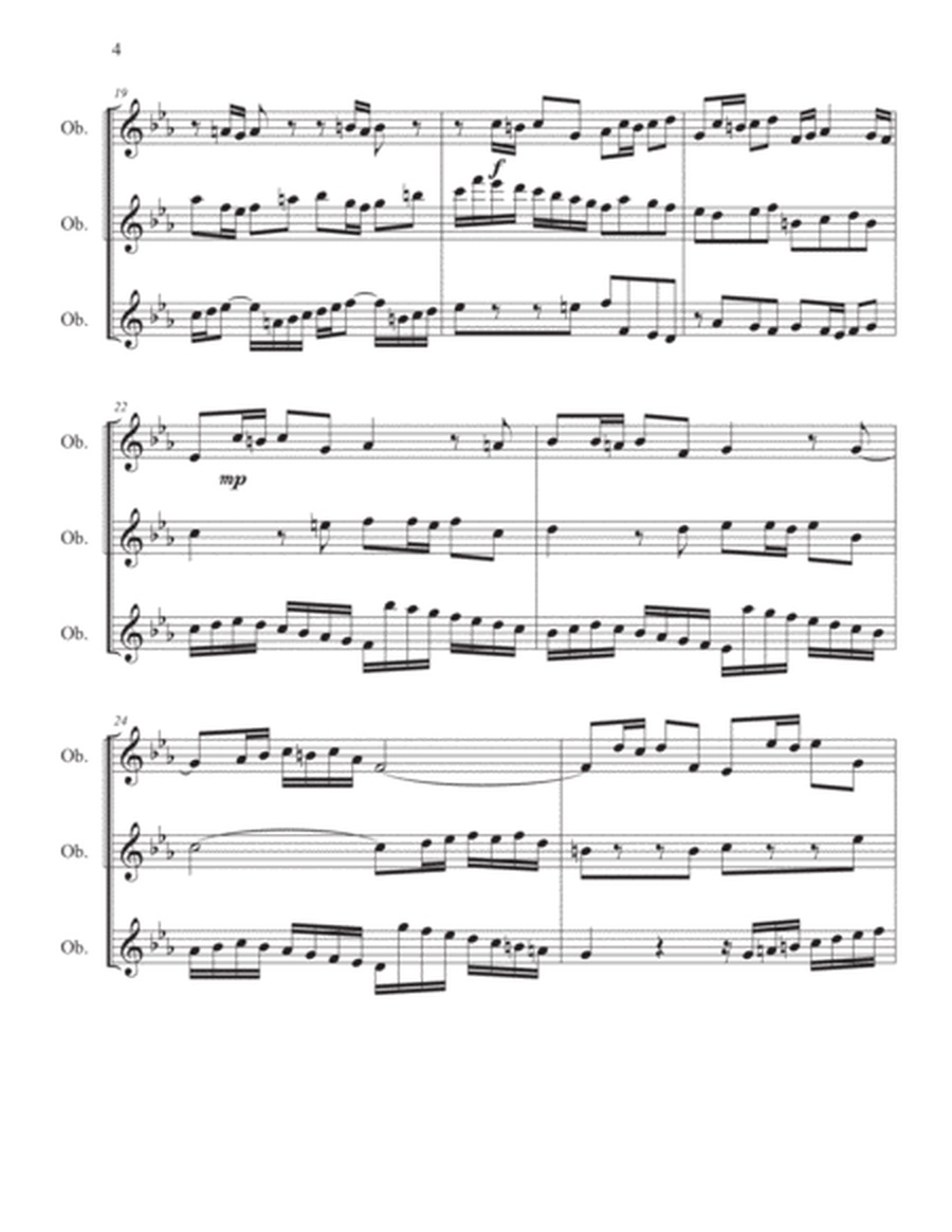 Bach Fugue in C Minor (BWV 847) arranged for Three Part Oboe Choir image number null