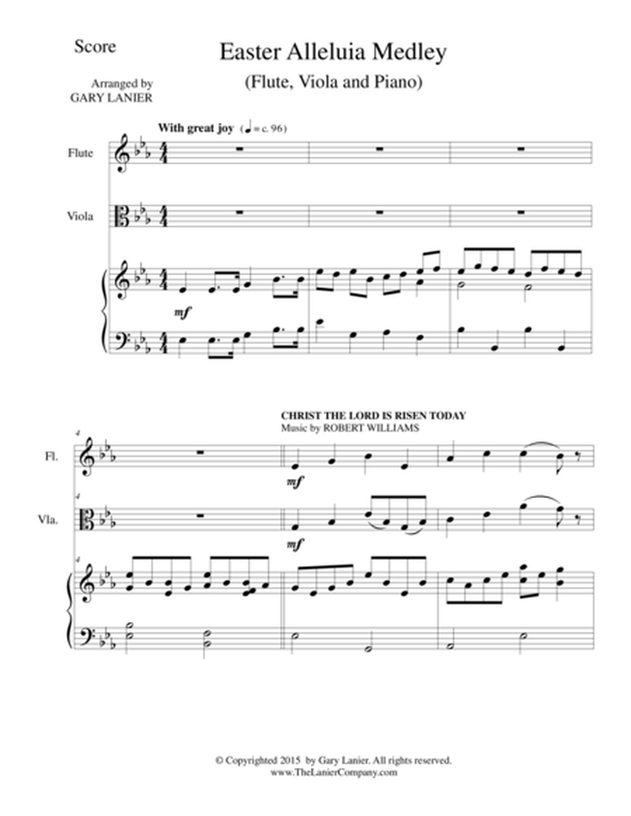 EASTER ALLELUIA MEDLEY (Trio – Flute, Viola/Piano) Score and Parts image number null