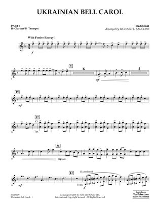 Book cover for Ukrainian Bell Carol - Pt.1 - Bb Clarinet/Bb Trumpet