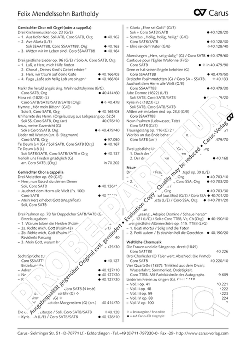 Sechs Spruche zum Kirchenjahr op. 79