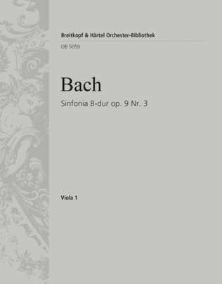 Book cover for Sinfonia in Bb major Op. 9 No. 3