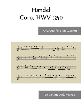 Book cover for Coro, HWV 350 - Flute Quartet