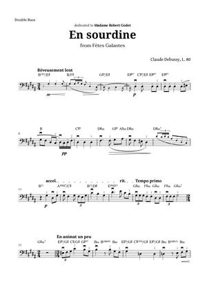 En sourdine by Debussy for Double Bass and Chords