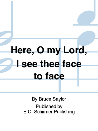Book cover for Here, O my Lord, I see thee face to face
