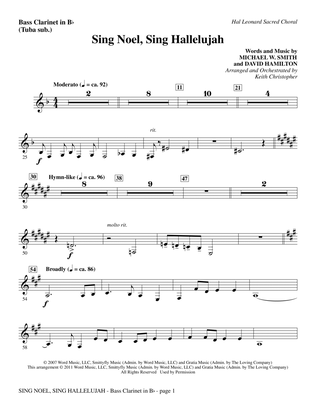Book cover for Sing Noel, Sing Hallelujah - Bass Clarinet (sub. Tuba)