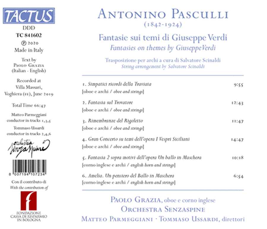 Pasculli: Fantasie sui temi di Giuseppe Verdi