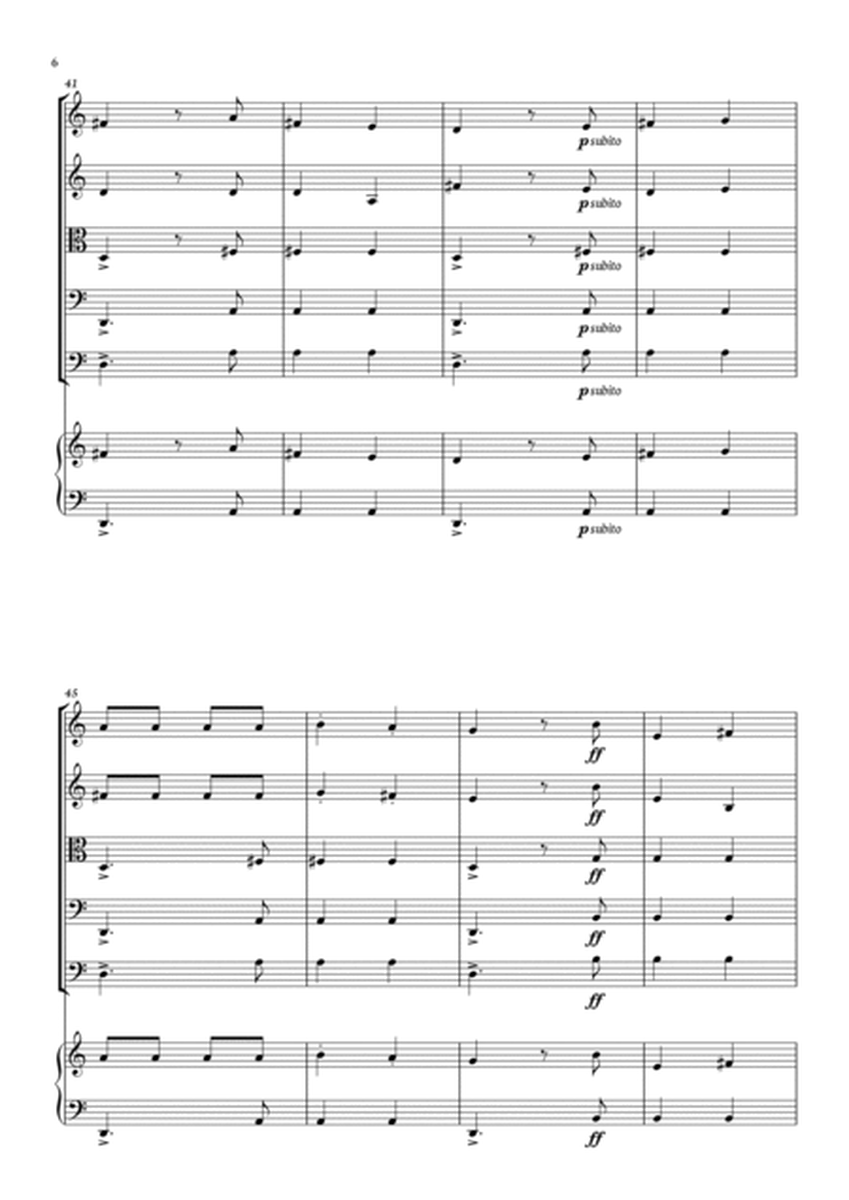 Habanera - Georges Bizet (Carmen) for String Quintet in a easy version with piano - Score and parts image number null