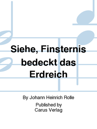 Book cover for Siehe, Finsternis bedecket das Erdreich