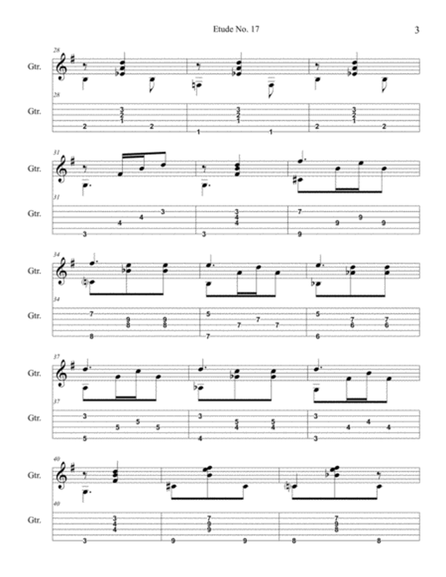 Etude No.17 For Guitar by Neal Fitzpatrick-Tablature Edition image number null